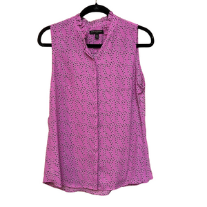 Banana Republic Pink Sleeveless Blouse with Mandarin CollarSize PM.     AA